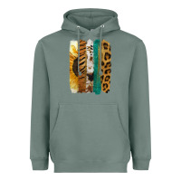 Sage Leopard Sunflower Brush Strokes Heavyweight Hoodie - Jasminsmagicworld