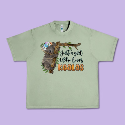 Just A Girl Who Loves Koalas Urban Heavy Tee Designed By Barkaloodesign