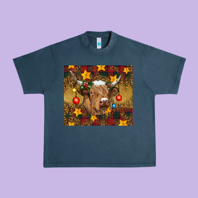 Christmas Highland Cow Tumbler Urban Heavy Tee Designed By Ranaportraitstore