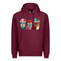 Burgundy western baseball coffee cups bbs Premium Hoodie - BundleAndBundleShop