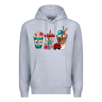Heather Grey western baseball coffee cups bbs Premium Hoodie - BundleAndBundleShop