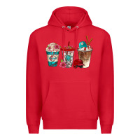 Red western baseball coffee cups bbs Premium Hoodie - BundleAndBundleShop
