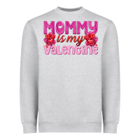 Heather Grey mommy is valentine Heavyweight Sweatshirt - texasbilliewilder