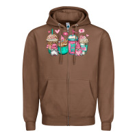 Chestnut valentines day gnomes coffee cups Zipper Hoodie - Jasminsmagicworld