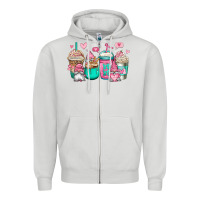 Dove Grey valentines day gnomes coffee cups Zipper Hoodie - Jasminsmagicworld