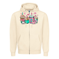 Sandshell valentines day gnomes coffee cups Zipper Hoodie - Jasminsmagicworld