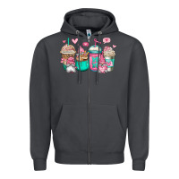 Smoke valentines day gnomes coffee cups Zipper Hoodie - Jasminsmagicworld