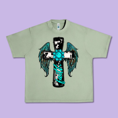 Cross Faith Gemstone Wings Urban Heavy Tee Designed By Ranaportraitstore