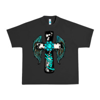 Pigment Black cross faith gemstone wings Urban Heavy Tee - RanaPortraitStore