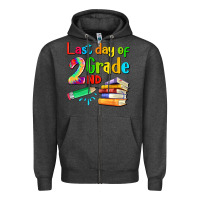 Charcoal Heather last day of second grade Zipper Hoodie - Artiststas