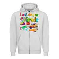 Dove Grey last day of second grade Zipper Hoodie - Artiststas