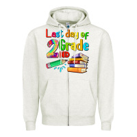 Oatmeal Heather last day of second grade Zipper Hoodie - Artiststas