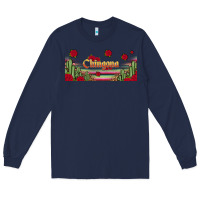 Navy chingona 16oz libbey cup Long Sleeve Tee - HRA Design Shop