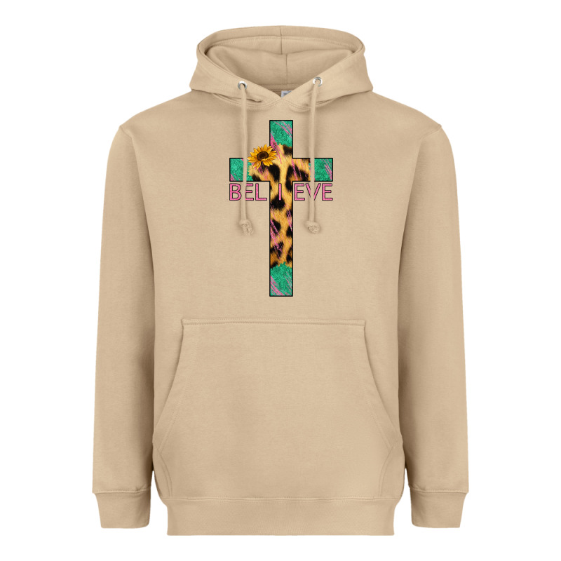 Believe Cross Heavyweight Hoodie by Jasminsmagicworld | Teevron