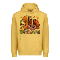 Antique Gold my first thanksgiving with turkey bbs Premium Hoodie - BundleAndBundleShop