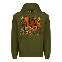 Army Green my first thanksgiving with turkey bbs Premium Hoodie - BundleAndBundleShop