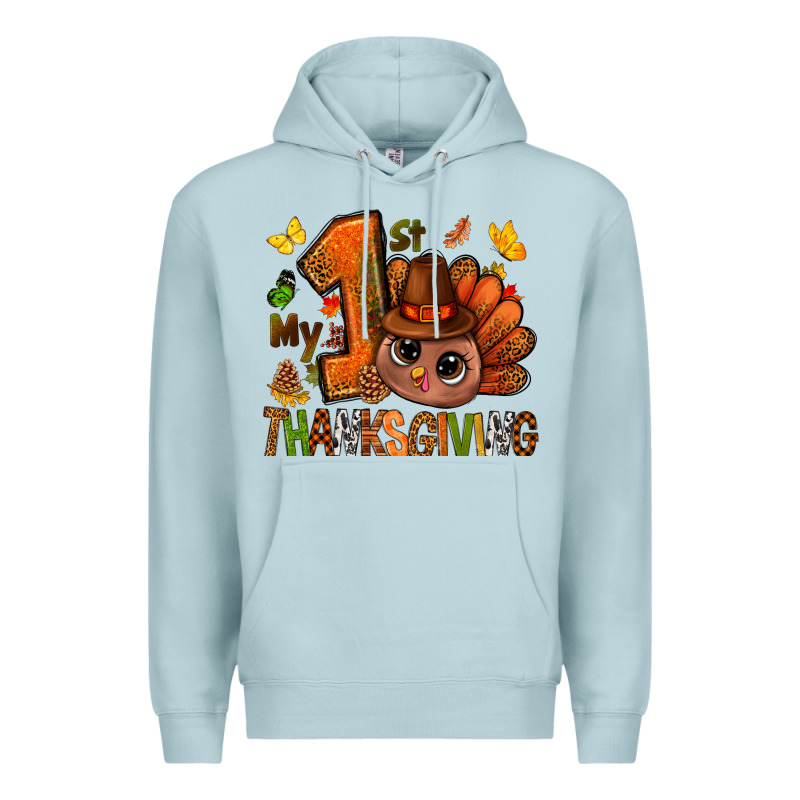 My First Thanksgiving With Turkey Bbs Premium Hoodie by BundleAndBundleShop | Teevron