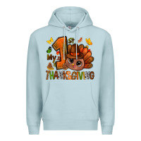 Blue Mist my first thanksgiving with turkey bbs Premium Hoodie - BundleAndBundleShop