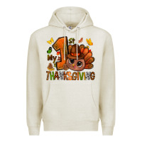 Oatmeal Heather my first thanksgiving with turkey bbs Premium Hoodie - BundleAndBundleShop