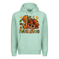 Seafoam my first thanksgiving with turkey bbs Premium Hoodie - BundleAndBundleShop
