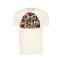 Brown Baby Cow Floral Rose Rainbow Vintage Tee | Teevron