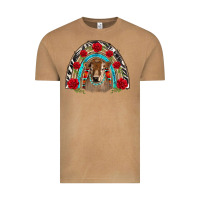 Vintage Camel brown baby cow floral rose rainbow Vintage Tee - BarkalooDesign