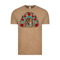 Vintage Coffee brown baby cow floral rose rainbow Vintage Tee - BarkalooDesign