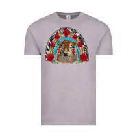 Vintage Zinc brown baby cow floral rose rainbow Vintage Tee - BarkalooDesign