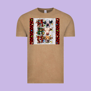 Ho Ho Ho Christmas Cow Vintage Tee Designed By Ranaportraitstore