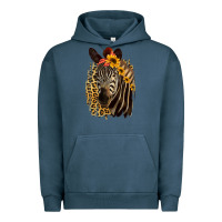 Pigment Midnight Navy Zebra With Sunflowers Urban Hoodie - Bettercallsaul