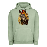 Pigment Oil Green Zebra With Sunflowers Urban Hoodie - Bettercallsaul