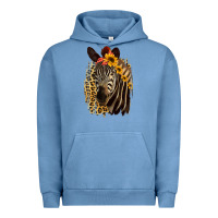 Pigment Pebble Blue Zebra With Sunflowers Urban Hoodie - Bettercallsaul