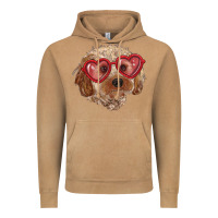 Vintage Camel toy poodle with love glasses Vintage Hoodie - RanaPortraitStore