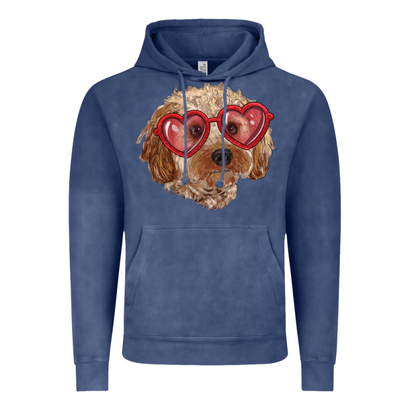 Toy Poodle With Love Glasses Vintage Hoodie by RanaPortraitStore | Teevron
