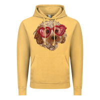 Vintage Mustard toy poodle with love glasses Vintage Hoodie - RanaPortraitStore