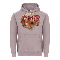 Vintage Zinc toy poodle with love glasses Vintage Hoodie - RanaPortraitStore