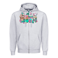 Heather Grey rt respiratory therapist coffee cups Zipper Hoodie - Jasminsmagicworld