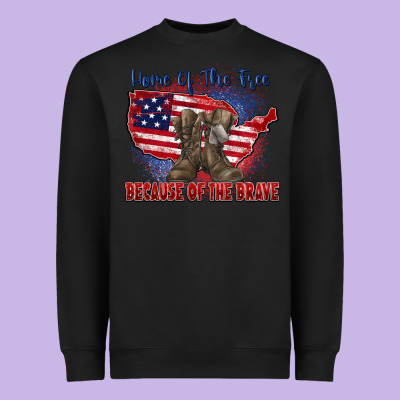 Home Of The Free Because Of The Brave Heavyweight Sweatshirt Designed By Zillion Design Studio