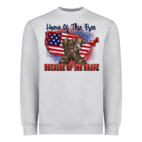 Heather Grey home of the free because of the brave Heavyweight Sweatshirt - Zillion Design Studio