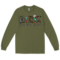 Army Green nurse caring strong essential Long Sleeve Tee - CowhideDigitalArt
