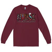 Burgundy nurse caring strong essential Long Sleeve Tee - CowhideDigitalArt
