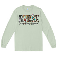 Matcha nurse caring strong essential Long Sleeve Tee - CowhideDigitalArt