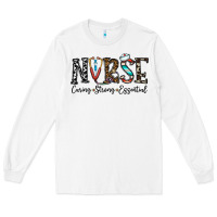 White nurse caring strong essential Long Sleeve Tee - CowhideDigitalArt