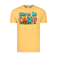 Vintage Mustard born to camp Vintage Tee - Zillion Design Studio