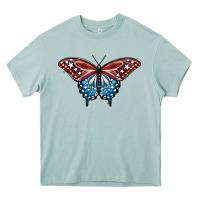 Arona Patriotic American Butterfly Heavy Core Tee - LillyAllenDesigns