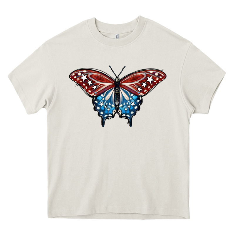 Patriotic American Butterfly Heavy Core Tee by LillyAllenDesigns | Teevron