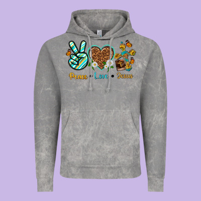 Peace Love Jesus Vintage Hoodie Designed By Texasbilliewilder