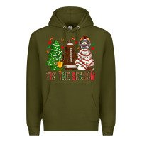 Army Green tis' the season american football christmas cakes bbs Premium Hoodie - BundleAndBundleShop