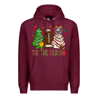Burgundy tis' the season american football christmas cakes bbs Premium Hoodie - BundleAndBundleShop