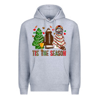 Heather Grey tis' the season american football christmas cakes bbs Premium Hoodie - BundleAndBundleShop